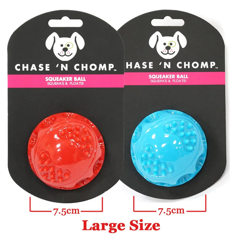 Caitec Squeaky Bouncing Dog Ball Durable Floatable Springy Toy