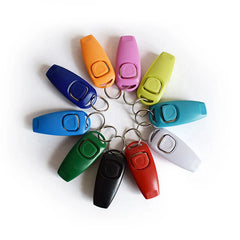 2 in 1 Pet Training Clicker Whistle Key Ring Wrist Strap