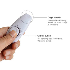 2 in 1 Pet Training Clicker Whistle Key Ring Wrist Strap