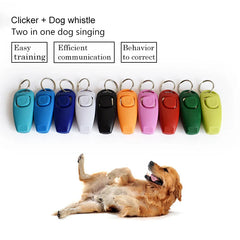 2 in 1 Pet Training Clicker Whistle Key Ring Wrist Strap