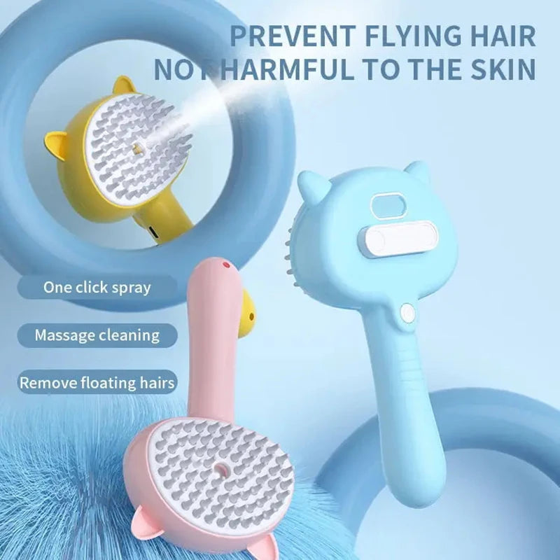 2 in 1 Pressurized Pet Grooming Brush Electric Deshedding Spray Comb