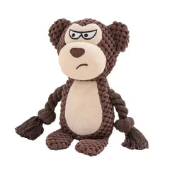 Cute Animal Rope Plush Dog Toy Squeaky Chew Puppy Knot