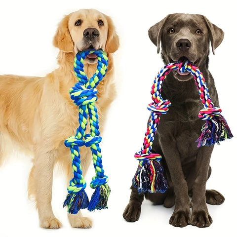Durable Knot Dog Chew Toy Tug of War Interactive Medium Large