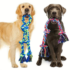 Durable Knot Dog Chew Toy Tug of War Interactive Medium Large