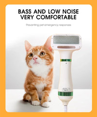 2 in 1 Pet Hair Dryer Grooming Blower Comb Portable Device