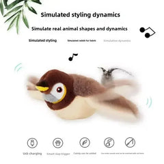 Interactive Cat Electric Bird Toy Catnip USB Rechargeable Squeaky Plush
