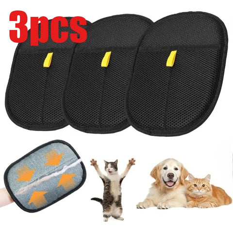 Pet Hair Removal Gloves Cat Dog Grooming Static Fur Remover