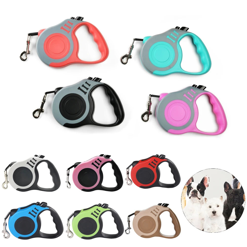 Retractable Nylon Dog Leash 3m 5m Strong Durable Puppy Lead