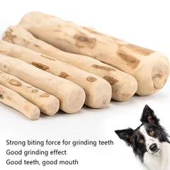 Natural Coffee Wood Dog Chew Stick Long Lasting Puppy Molar Toy