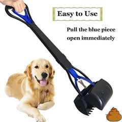 Heavy Duty Long Handle Dog Pooper Scooper Jaw Clamp Waste Picker