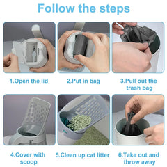 Reusable Cat Litter Scoop Pet Cleaning Tool Waste Box Cleaner