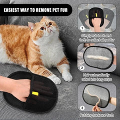 Pet Hair Removal Gloves Cat Dog Grooming Static Fur Remover