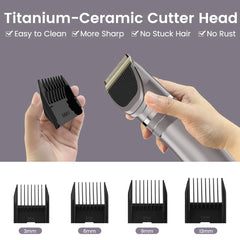 Cordless Pet Hair Clipper Kit Quiet Powerful Grooming Rechargeable Trimmer
