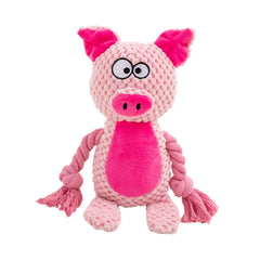 Cute Animal Rope Plush Dog Toy Squeaky Chew Puppy Knot
