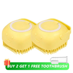 Dog Bathing Brush Shampoo Dispenser Silicone Massage Grooming Tool Pet