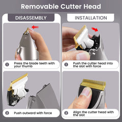 Cordless Pet Hair Clipper Kit Quiet Powerful Grooming Rechargeable Trimmer