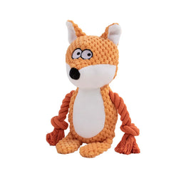 Cute Animal Rope Plush Dog Toy Squeaky Chew Puppy Knot