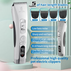Fenice Cordless Rechargeable Pet Hair Clipper Grooming Trimmer Machine Set