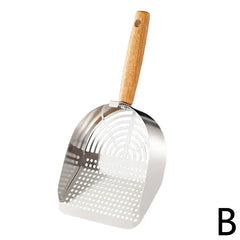 Stainless Steel Long Handle Cat Litter Scoop Waste Shovel Tool
