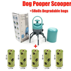 Portable No Touch Dog Pooper Scooper Built In Waste Bag Grabber