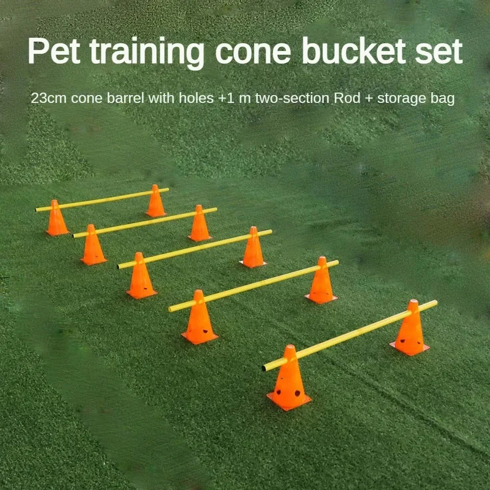 Dog Agility Training Obstacle Set Jump Bars Pet Exercise Kit