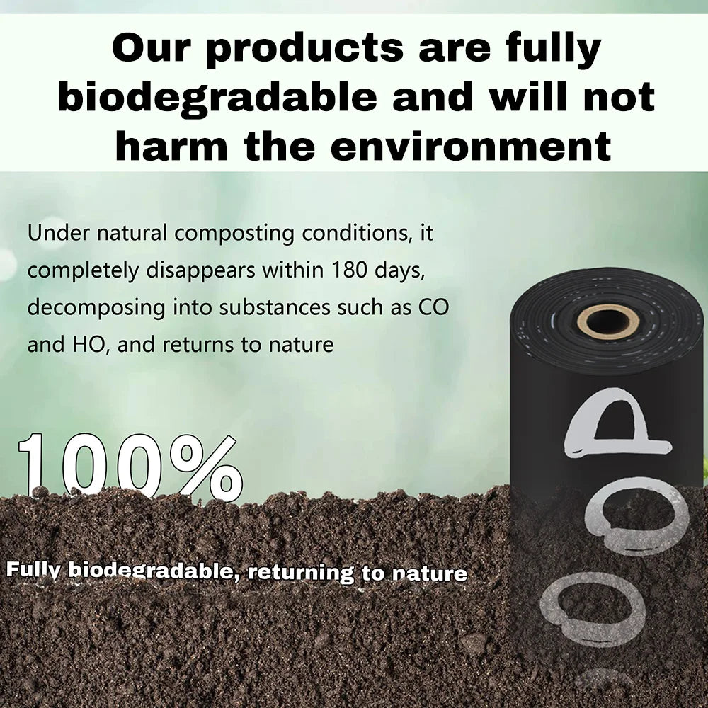 Certified Compostable Dog Waste Bags Thick Leak Proof Biodegradable Dispenser