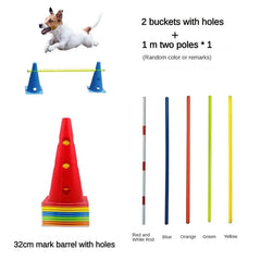 Dog Agility Training Obstacle Set Jump Bars Pet Exercise Kit