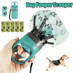 Portable No Touch Dog Pooper Scooper Built In Waste Bag Grabber