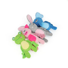 Cute Animal Rope Plush Dog Toy Squeaky Chew Puppy Knot