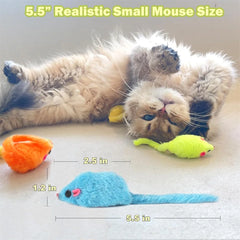Interactive Cat Toys Feather Mouse Rabbit Fur Kitten Play Set