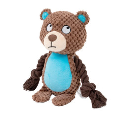 Cute Animal Rope Plush Dog Toy Squeaky Chew Puppy Knot