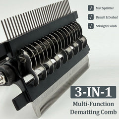 3 in 1 Dog Grooming Brush Deshedding Comb Knot Cutter Tool