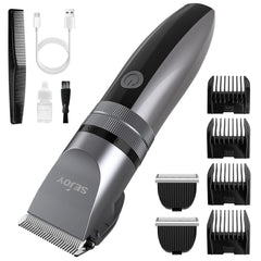 Cordless Pet Hair Clipper Kit Quiet Powerful Grooming Rechargeable Trimmer