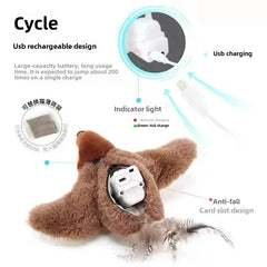 Interactive Cat Electric Bird Toy Catnip USB Rechargeable Squeaky Plush
