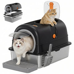 Stainless Steel Enclosed Cat Litter Box Large 30L 24IN