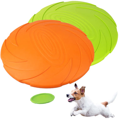 Dog Flying Disc 2 Pack Durable Rubber Floating Frisbee Toy