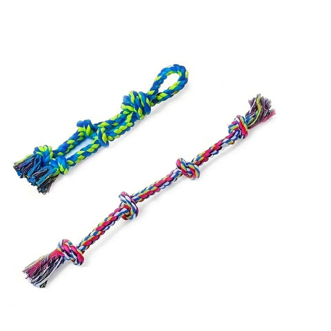 Durable Knot Dog Chew Toy Tug of War Interactive Medium Large