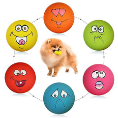 Rubber Squeaky Dog Ball Chew Fetch Puppy Interactive Play Toy