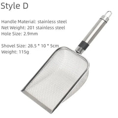 Long Handle Stainless Steel Cat Litter Shovel Waste Scoop Tool