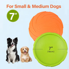 Dog Flying Disc 2 Pack Durable Rubber Floating Frisbee Toy