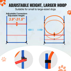 SucceBuy Dog Agility Training Set Hurdles Weave Poles Jump Ring