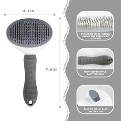 Self Cleaning Pet Hair Remover Brush Dog Cat Grooming Comb