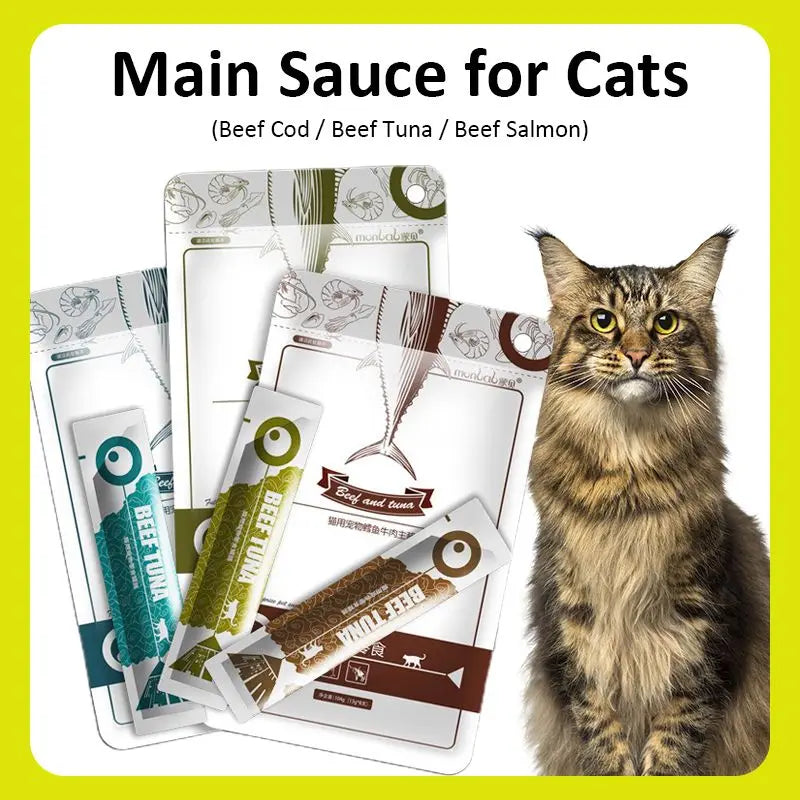 Cat Strips Wet Snack 8 Pack Cod Tuna Beef Protein DHA