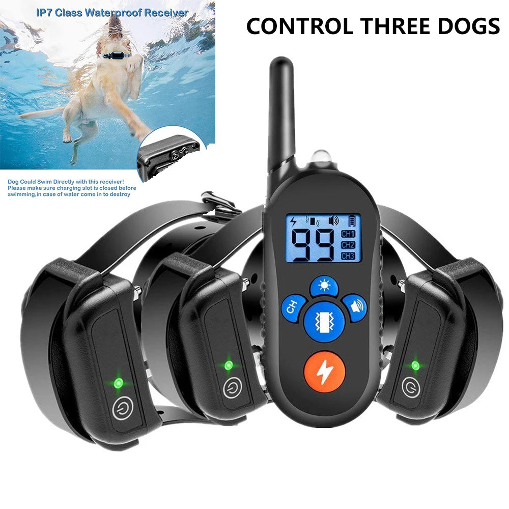 800m Remote Electric Dog Training Collar Shock Vibration Waterproof Device