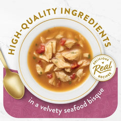 16 Pack Grain Free Cat Food Seafood Bisque Crab Pouches