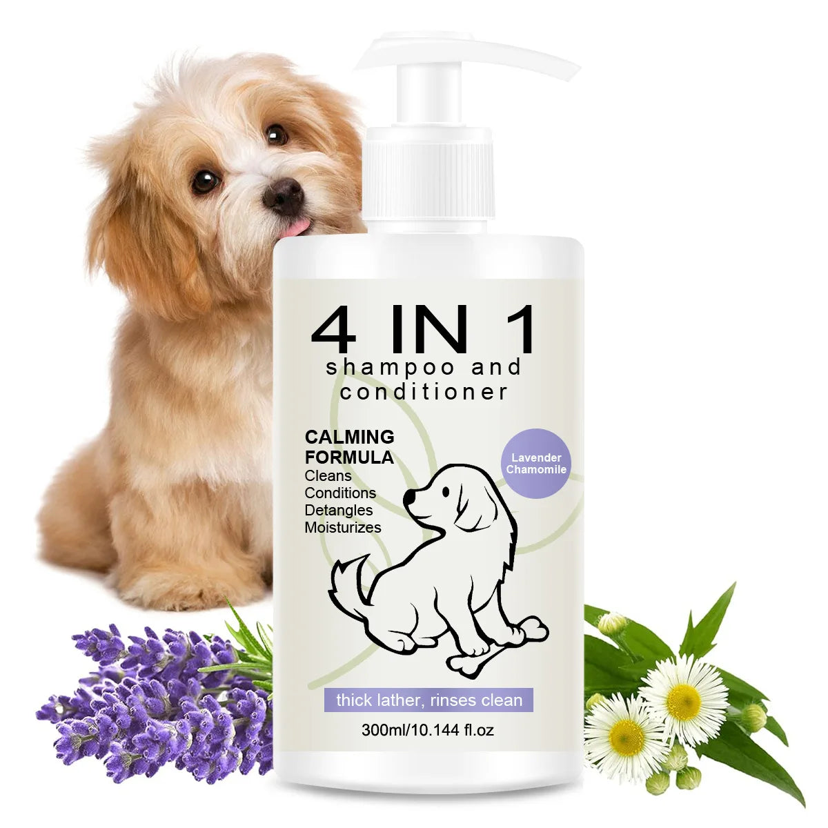4 in 1 Pet Shampoo Conditioner Dog Cat Hair Loss Care