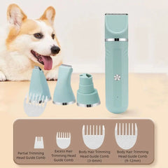 USB Rechargeable 4 in 1 Pet Hair Clipper Low Noise Grooming