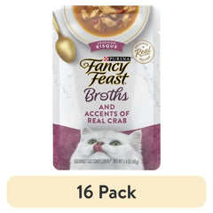 16 Pack Grain Free Cat Food Seafood Bisque Crab Pouches