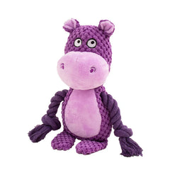 Cute Animal Rope Plush Dog Toy Squeaky Chew Puppy Knot