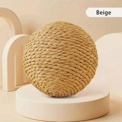 Interactive Sisal Cat Scratching Ball Toy Teeth Cleaning Sounding